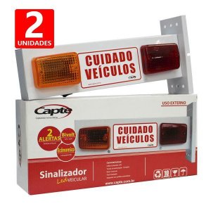 Sinalizador de Garagem Entrada e Saída de Veículos Led - Bivolt Capte LED12 - 2 unidades