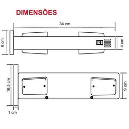 Sinalizador de Garagem Entrada e Saída de Veículos Led - Bivolt Capte LED12 - 5 Peças - 4