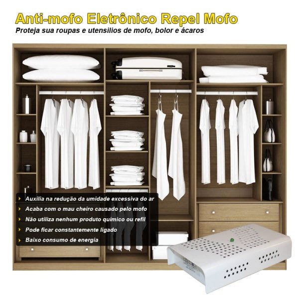 Kit Anti Mofo Eletrônicos Repel Mofo 4 unidades, Anti-Ácaro e Fungos, Desumidificador 110V -  - 2