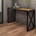 Ver imagem 4 de Kit 2 Escrivaninha Preto Tampo Mdf Nogal