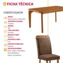 Ver imagem 7 de Mesa de Jantar Liz 180 cm Tampo MDF Laminado Canto Copo com 6 Cadeiras Aline
