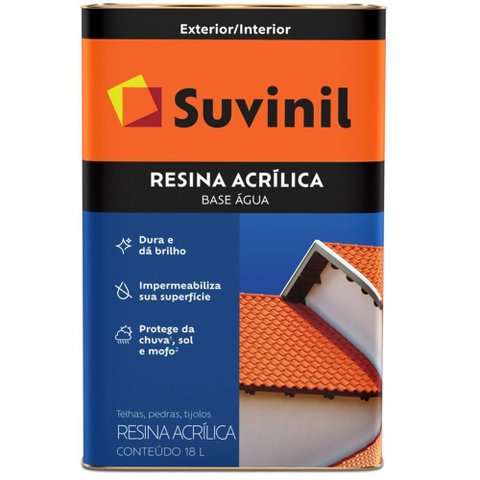 Resina Acrílica a Base D' Água 18 Litros Branco - 50219006 - Suvinil Resina Base Dagua 18l Branco