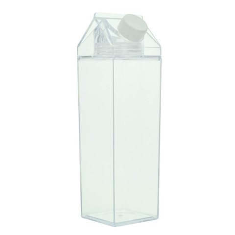 Garrafa Caixinha de Leite Acrílico 1 Litro Vedação Silicone