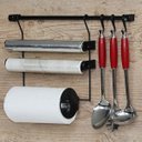 Ver imagem 2 de Kit A Linha Requinte Master Cozinha Suspensa Porta Rolos Ganchos - Metaltru - Preto