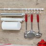 Kit C Linha Requinte Master Cozinha Suspensa Escorredor Porta Rolos Ganchos - Metaltru - 5
