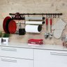 Kit C Linha Requinte Master Cozinha Suspensa Escorredor Porta Rolos Ganchos - Metaltru - 6