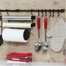 Kit C Linha Requinte Master Cozinha Suspensa Escorredor Porta Rolos Ganchos - Metaltru - 7