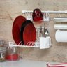 Kit C Linha Requinte Master Cozinha Suspensa Escorredor Porta Rolos Ganchos - Metaltru - 2
