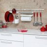 Kit C Linha Requinte Master Cozinha Suspensa Escorredor Porta Rolos Ganchos - Metaltru - 4