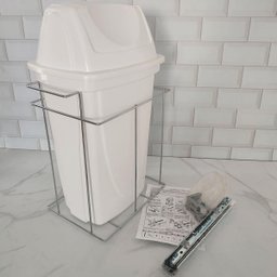Lixeira Deslizante 14l Mobile Dimec Corrediças Trilho para Armário Cozinha Simples Branca - 2