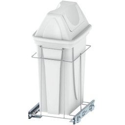 Lixeira Deslizante 14l Mobile Dimec Corrediças Trilho para Armário Cozinha Simples Branca - 1