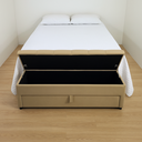 Ver imagem 2 de Puf Baú (sapateiro) com Gaveta Queen 160x50x45cm Cor Bege - Modelo Livert