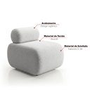 Ver imagem 5 de Poltrona Decorativa para Sala KIT2 Orgânica 60 cm Base Fixa Nara Bouclê D03 - D'Rossi
