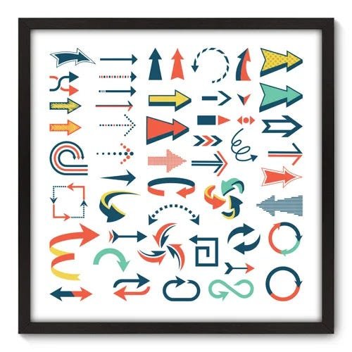 Quadro Decorativo - Setas - 70cm x 70cm - 088qnddp - 1