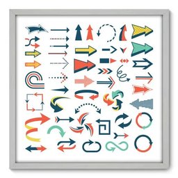 Quadro Decorativo - Setas - 70cm x 70cm - 088qnddb - 1 Quadro Decorativo - Setas - 70cm x 70cm - 088qnddb - 1