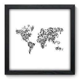 Quadro Decorativo - Mapa Mundi - 33cm x 33cm - 097qndbp - 1 Quadro Decorativo - Mapa Mundi - 33cm x 33cm - 097qndbp - 1