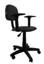 Ver imagem 1 de Cadeira Secretaria Giratoria Polo com Braco Regulavel - Couro SinteticoCorano - Preto