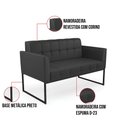 Ver imagem 3 de Sofá Namoradeira Elisa Sintético Pu Cinza Base Metálica Industrial Preto D03 - D’Rossi