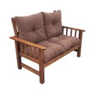 Ver imagem 1 de Sofá Banco Namoradeira Colinial Cancún 2 Lugares de Madeira Banco Super Resistente Estofado Marrom