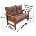 Ver imagem 5 de Sofá Banco Namoradeira Colinial Cancún 2 Lugares de Madeira Banco Super Resistente Estofado Marrom