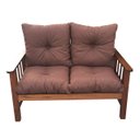 Ver imagem 2 de Sofá Banco Namoradeira Colinial Cancún 2 Lugares de Madeira Banco Super Resistente Estofado Marrom