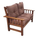 Ver imagem 6 de Sofá Banco Namoradeira Colinial Cancún 2 Lugares de Madeira Banco Super Resistente Estofado Marrom