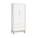 Ver imagem 3 de Quarto de Bebê Guarda Roupa Classic + Cômoda 3 Gavetas Madeira Natural Branco Fosco