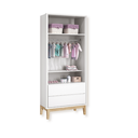 Ver imagem 4 de Quarto de Bebê Guarda Roupa Classic + Cômoda 3 Gavetas Madeira Natural Branco Fosco