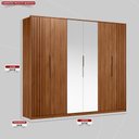 Ver imagem 2 de Guarda Roupa Casal 6 Portas com Ripado e com Espelho 6 Gavetas Equador - Nogueira Touch
