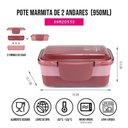 Ver imagem 1 de Pote Marmita de 2 Andares 950ml Concept Rosa