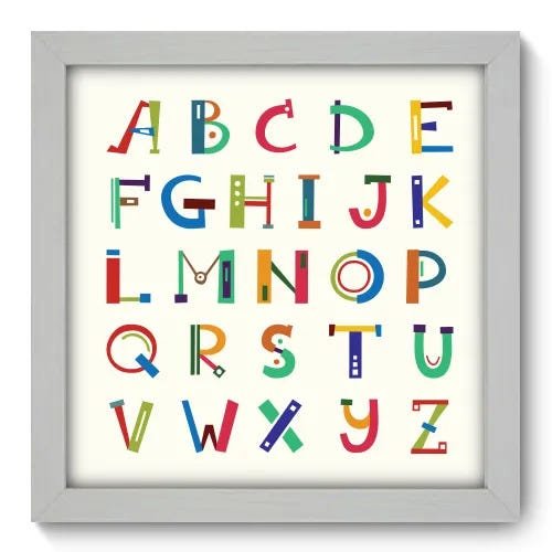 Quadro Decorativo - Alfabeto - 22cm x 22cm - 087qndab - 1