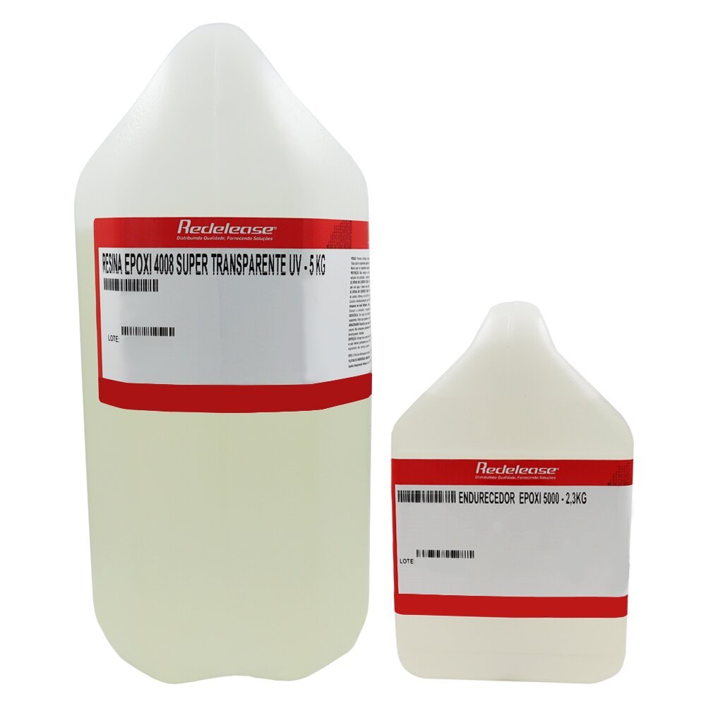 Resina Epoxi 4008 Baixa Viscosidade ULTRA TRANSPARENTE e Proteção UV Com Endurecedor (7,300 Kg) - 1