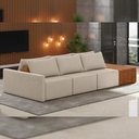 Ver imagem 6 de Sofá Ilha Modular para Sala 312cm com Puff Dublin K01 Linho Bege Sintético Caramelo - Lyam Decor