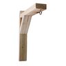Kit 2 Suportes Mão Francesa de Madeira Pinus para Suporte de Plantas e Macramê C/ Gancho - 20 Cm - 1