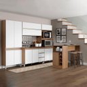 Ver imagem 1 de Cozinha Pequena Modulada Planejada 6 Pçs com Bancada Ilha Sabrina MDP Branco MENU