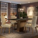 Ver imagem 1 de Conjunto Sala de Jantar Madesa Ingrid Mesa Tampo de Madeira com 4 Cadeiras Rustic/preto/imperial Cor
