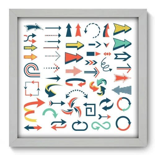 Quadro Decorativo - Setas - 33cm x 33cm - 088qndbb - 1