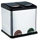 Ver imagem 3 de LIXEIRA DUPLA COLETA SELETIVA 16 LITROS EM INOX COM PEDAL LUXO QUADRADA ECOLOGICA