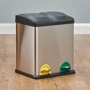 Ver imagem 5 de LIXEIRA DUPLA COLETA SELETIVA 16 LITROS EM INOX COM PEDAL LUXO QUADRADA ECOLOGICA