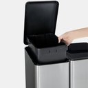 Ver imagem 4 de LIXEIRA DUPLA COLETA SELETIVA 16 LITROS EM INOX COM PEDAL LUXO QUADRADA ECOLOGICA