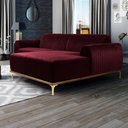 Ver imagem 6 de Sofá 350cm 6 Lugares Chaise Direito Pés Gold B-278 Marsala