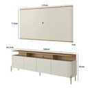 Ver imagem 3 de Rack com Painel 180cm para Sala 4 Portas e Pés em Metal Cor:louro e Luna com Dourado