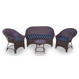 Conjunto de Sofá Fibra Sintética Bali Promo - 1 Sofá 2L + 2 Poltronas + 1 Mesa Centro - Tecido Nauti - 1