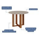 Ver imagem 5 de Mesa de Jantar 4 Lugares Flora Clarice com Vidro Cinamomo/off White - Cimol