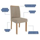 Ver imagem 4 de Mesa de Jantar 4 Lugares Flora Clarice com Vidro Cinamomo/off White - Cimol