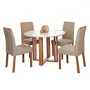 Ver imagem 2 de Mesa de Jantar 4 Lugares Flora Clarice com Vidro Cinamomo/off White - Cimol