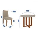 Ver imagem 3 de Mesa de Jantar 4 Lugares Flora Clarice com Vidro Cinamomo/off White - Cimol