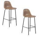 Ver imagem 1 de Kit 2 Banquetas Tânia em Pu Preto Vintage e Marrom Vintage - Rivatti