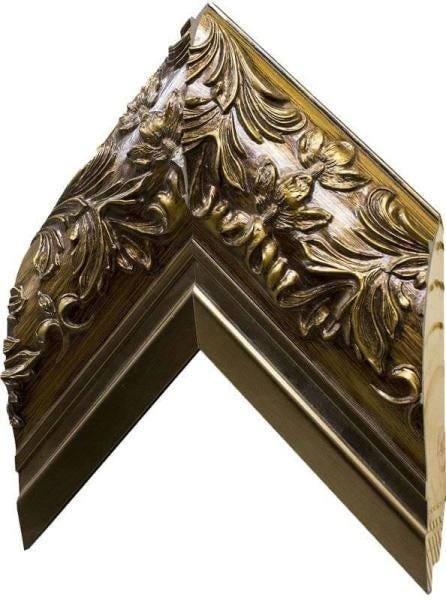 Espelho Decorativo Moderno Na Cor Ouro Envelhecido com Bisotê - 70x90cm - 2