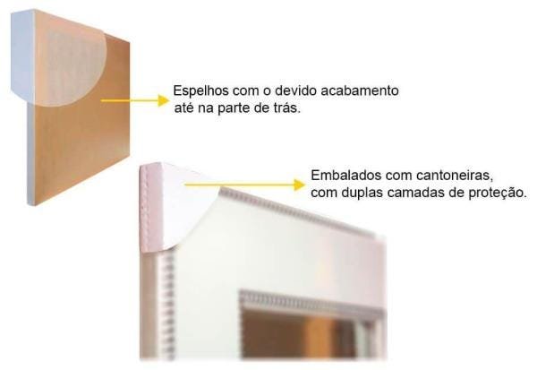 Espelho Decorativo Moderno Na Cor Ouro Envelhecido com Bisotê - 70x90cm - 3